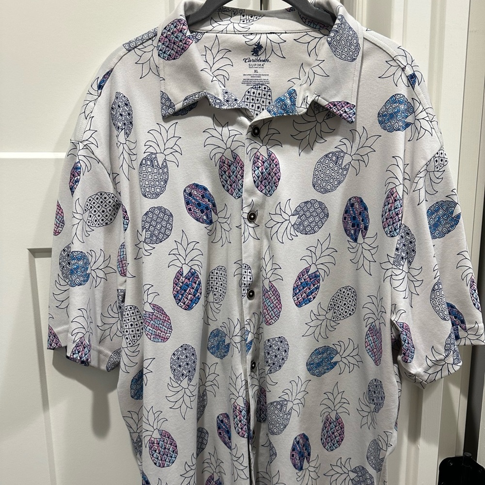 Caribbean shirt with Pineapple pattern. Never worn.